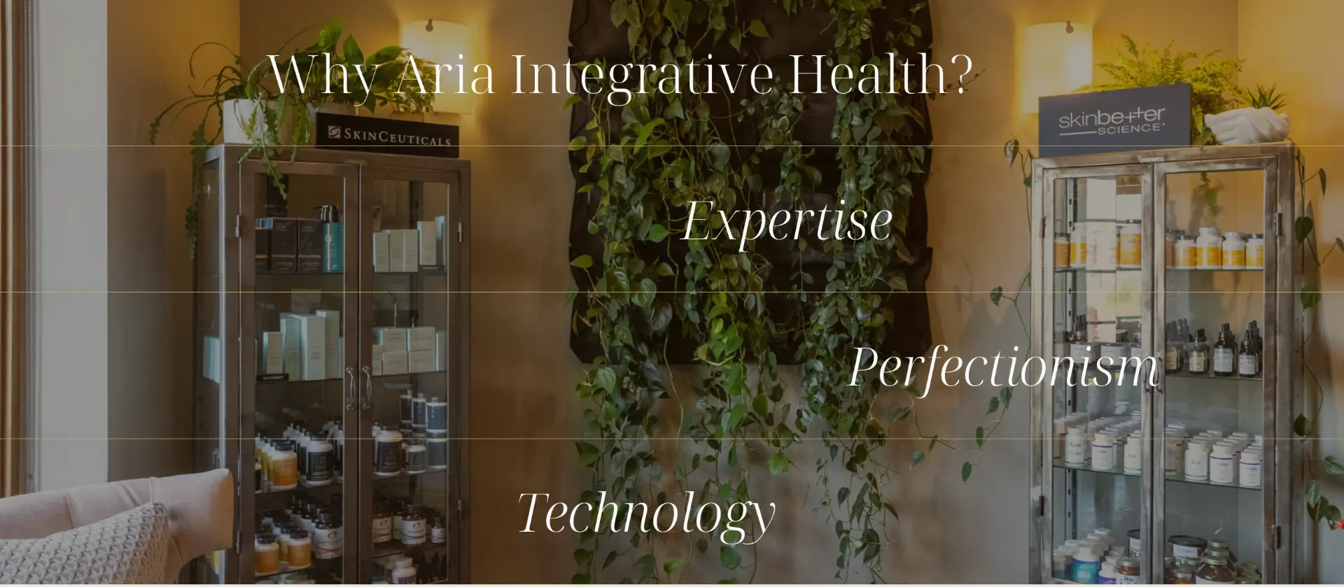 Inside the Aria Integrative Health and Aesthetics lobby in Colorado
